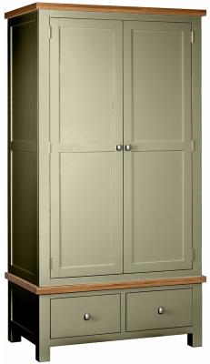 Lundy Fern Green Painted 2 Door Combi Wardrobe