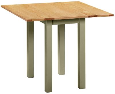 Product photograph of Lundy Fern Green Painted 2 Seater Square Drop-leaf Dining Table from Choice Furniture Superstore