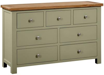 Product photograph of Lundy Fern Green Painted 3 4 Drawer Chest from Choice Furniture Superstore