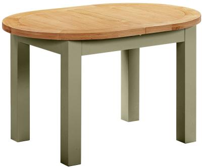 Lundy Fern Green Painted 4 To 6 Seater Oval Extending Dining Table