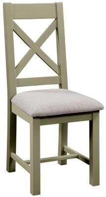 Product photograph of Lundy Fern Green Painted Crossback Dining Chair Sold In Pairs from Choice Furniture Superstore