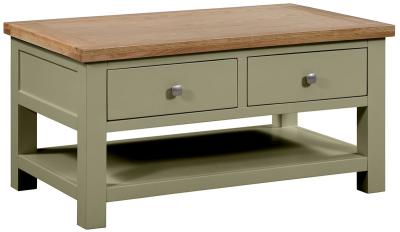 Lundy Fern Green Painted Storage Coffee Table