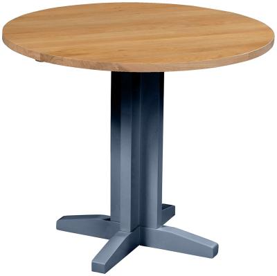 Lundy Neptune Blue Painted 2 Seater Round Drop Leaf Dining Table