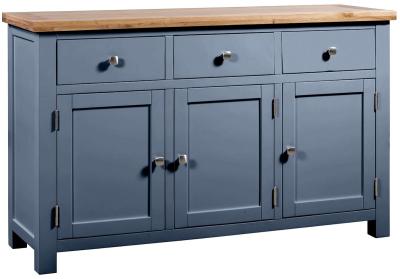 Product photograph of Lundy Neptune Blue Painted 3 Door Large Sideboard from Choice Furniture Superstore