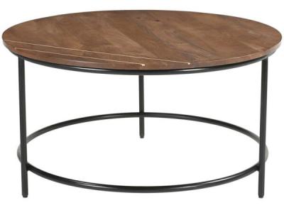 Product photograph of Buxton Brown Mango Wood Round Coffee Table from Choice Furniture Superstore