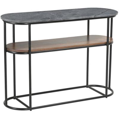 Buxton Grey Marble Oval Console Table