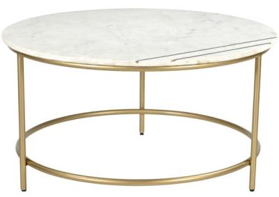 Buxton White Marble And Gold Round Coffee Table