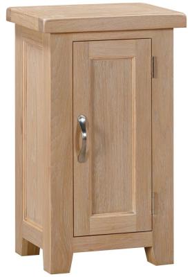 Product photograph of Wilmont Oak 1 Door Small Hall Cabinet from Choice Furniture Superstore