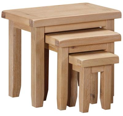 Wilmont Oak Nest Of 3 Tables