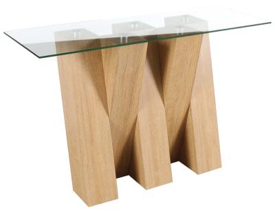 Newton Glass And Oak Effect Console Table