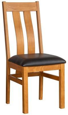 Set Of 2 Somer Oak Arizona Slatted Back Dining Chair