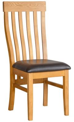 Set Of 2 Somer Oak Toulouse Slatted Back Dining Chair