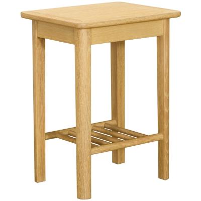 Twyford Oak Lamp Table With Shelf