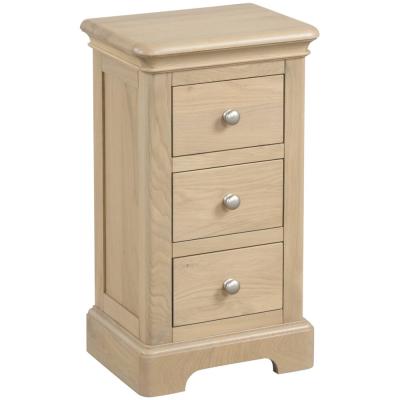 Romford Oak 3 Drawer Compact Bedside Cabinet