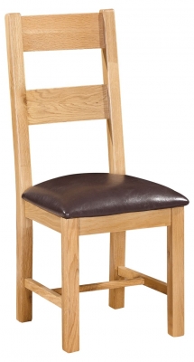 Product photograph of Set Of 2 Appleby Oak Ladder Back Dining Chair from Choice Furniture Superstore