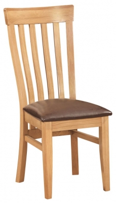 Product photograph of Set Of 2 Appleby Oak Toulouse Slatted Back Dining Chair from Choice Furniture Superstore