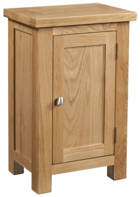 Product photograph of Appleby Oak Small 1 Door Hall Cabinet from Choice Furniture Superstore
