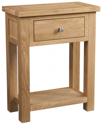 Product photograph of Appleby Oak 1 Drawer Small Console Table from Choice Furniture Superstore