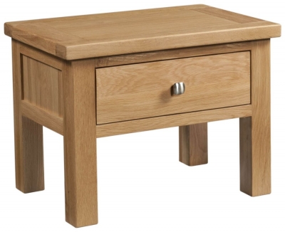 Product photograph of Appleby Oak Side Table With Drawer from Choice Furniture Superstore