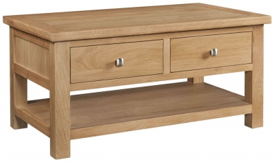 Product photograph of Appleby Oak Storage Coffee Table from Choice Furniture Superstore