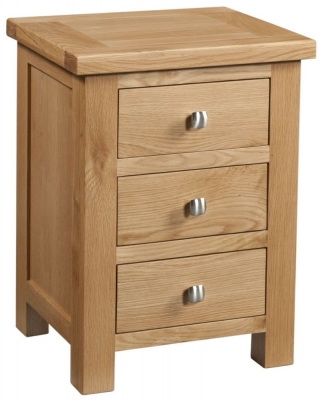 Appleby Oak 3 Drawer Bedside Cabinet