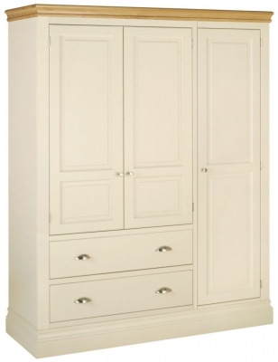 Product photograph of Versailles Painted 3 Door Triple Wardrobe - Comes In Ivory Painted Stone Painted And Bluestar Painted Options from Choice Furniture Superstore