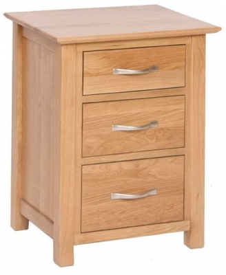Nimbus Oak 3 Drawer High Bedside Cabinet