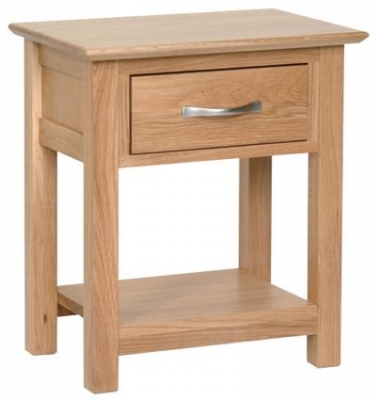 Product photograph of Nimbus Oak Bedside Table from Choice Furniture Superstore