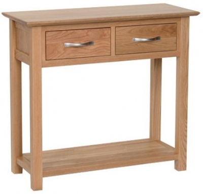 Product photograph of Nimbus Oak 2 Drawer Console Table from Choice Furniture Superstore