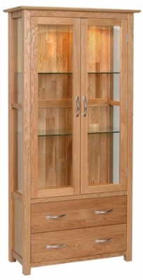 Product photograph of Nimbus Oak Display Cabinet from Choice Furniture Superstore