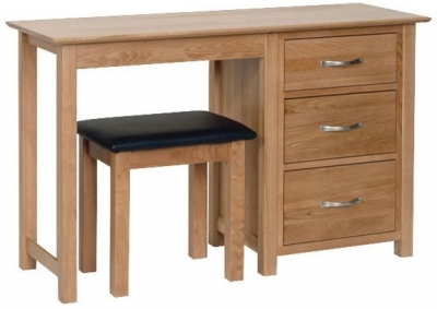Product photograph of Nimbus Oak Single Pedestal Dressing Table from Choice Furniture Superstore