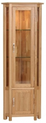 Product photograph of Nimbus Oak Corner Display Cabinet from Choice Furniture Superstore