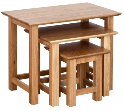 Product photograph of Nimbus Oak Small Nest Of 3 Tables from Choice Furniture Superstore
