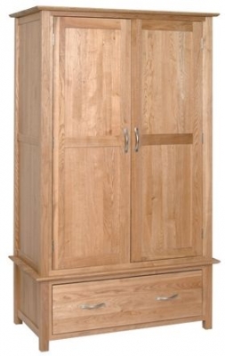 Product photograph of Nimbus Oak 2 Door 1 Drawer Double Wardrobe from Choice Furniture Superstore