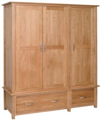 Product photograph of Nimbus Oak 3 Door Triple Wardrobe from Choice Furniture Superstore