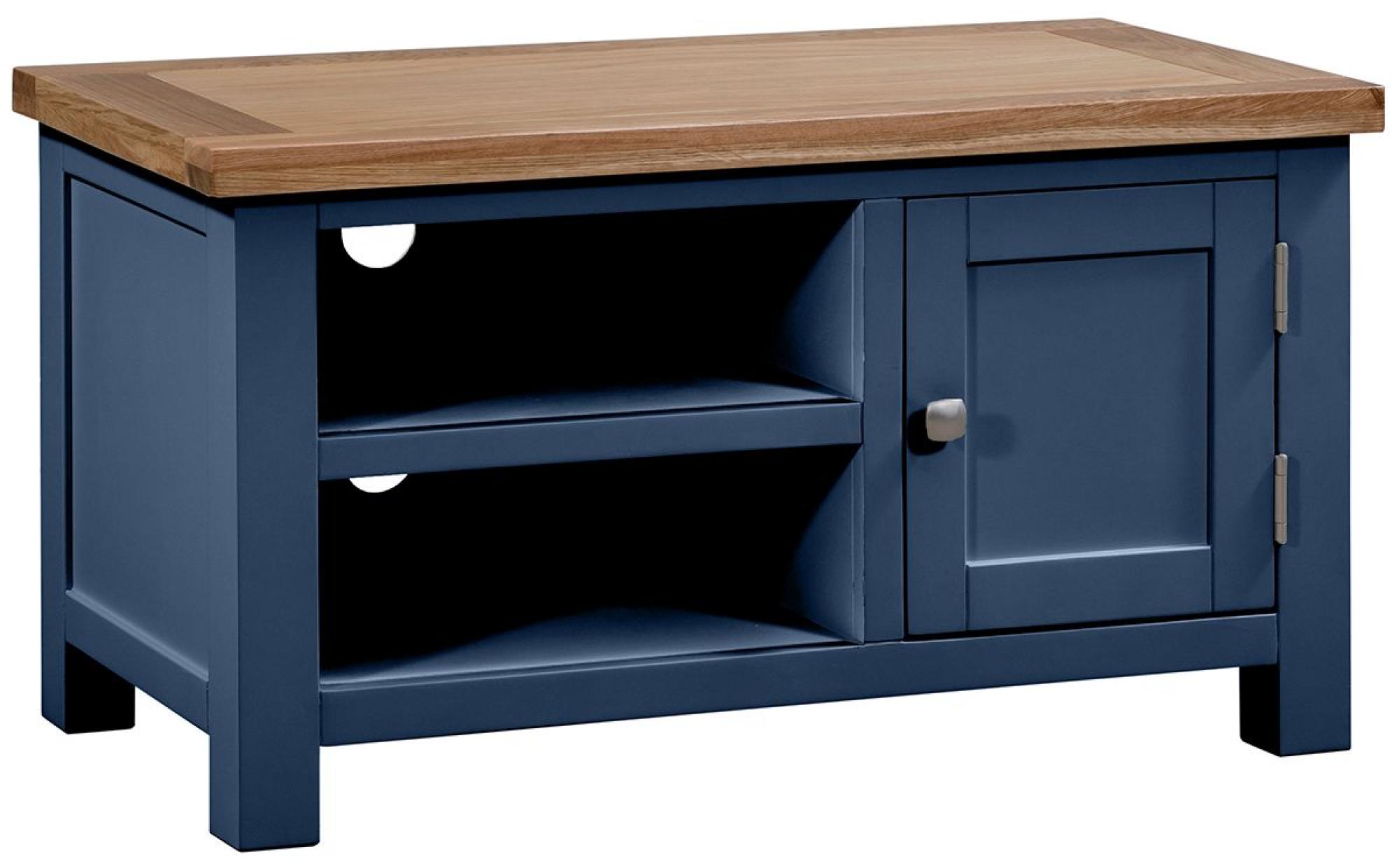 Lundy Electric Blue Painted 90cm TV Unit - CFS UK