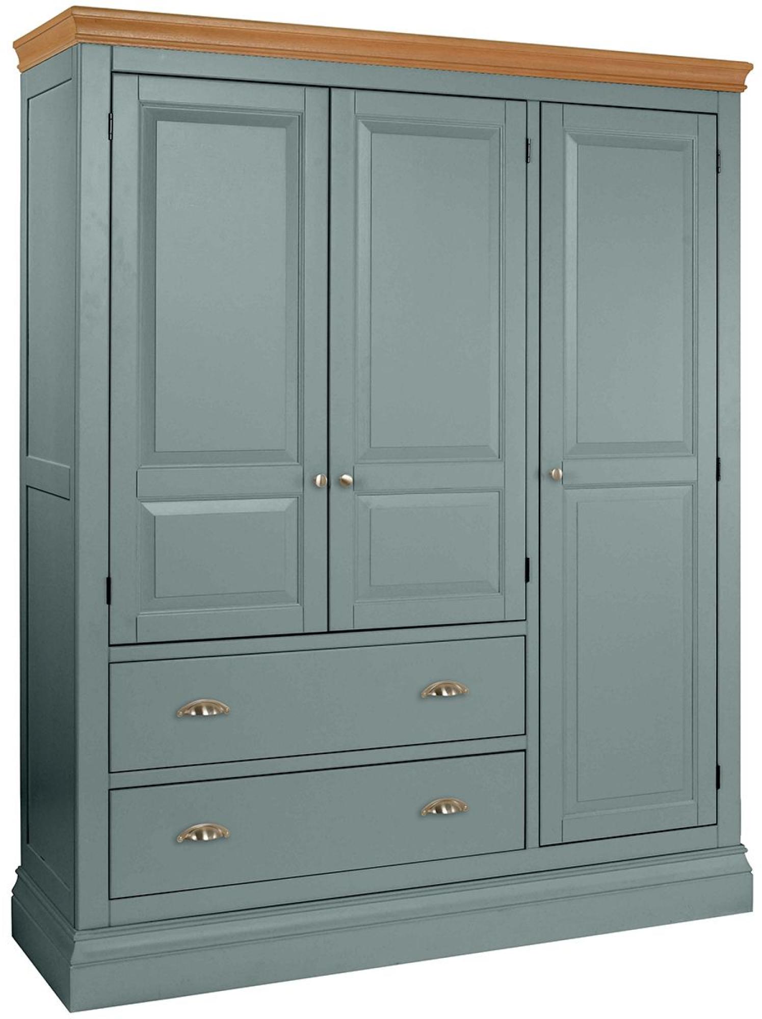 Versailles Blue Lagoon Painted 3 Door Triple Wardrobe - CFS UK