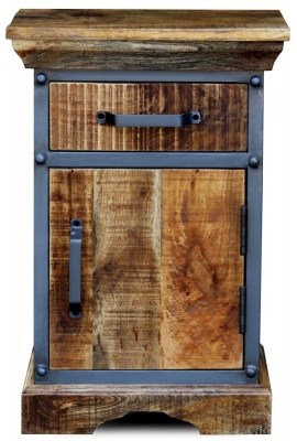 Product photograph of Metro Industrial Style Wooden 1 Door Side Table from Choice Furniture Superstore