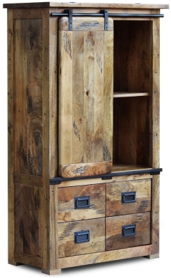 Product photograph of Renwal Iron Works Mango Wood Chest Display Cabinet from Choice Furniture Superstore