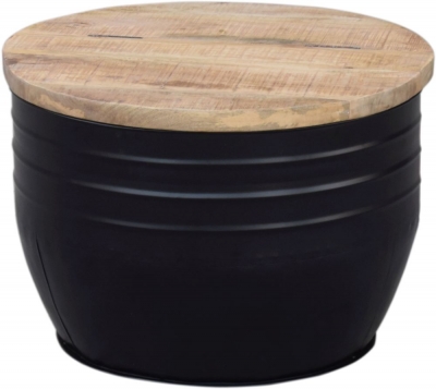 Product photograph of Modern Reclaimed Industrial Round Trunk Box - 377 from Choice Furniture Superstore