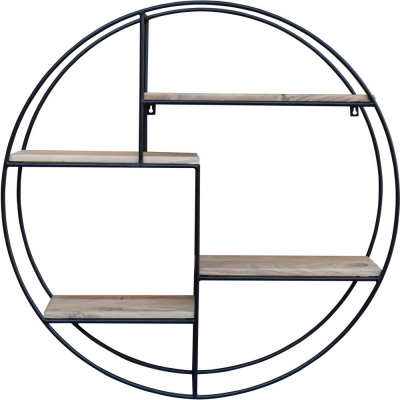 Product photograph of Modern Reclaimed Industrial Round Wall Hanging Large Multi Shelf - 2533b from Choice Furniture Superstore