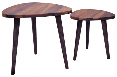 Product photograph of Sirani Sheesham Wood Nest Of Tables Set Of 2 from Choice Furniture Superstore