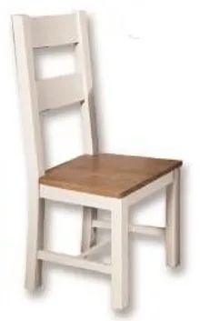 Product photograph of Sambhar Dining Chair Sold In Pairs - Oak And White Painted from Choice Furniture Superstore