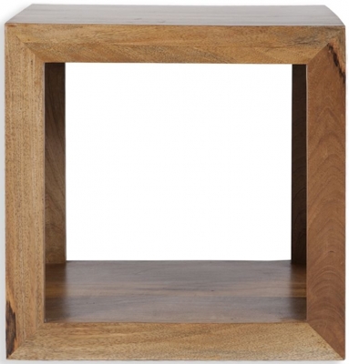 Product photograph of Cube Natural Mango Wood 1 Hole from Choice Furniture Superstore