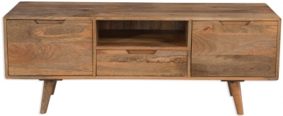 Product photograph of Summit Mango Wood Large Tv Unit from Choice Furniture Superstore