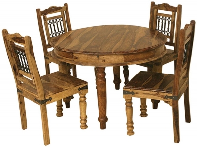 Product photograph of Thacket Sheesham Wood 4 Seater Round Dining Table from Choice Furniture Superstore