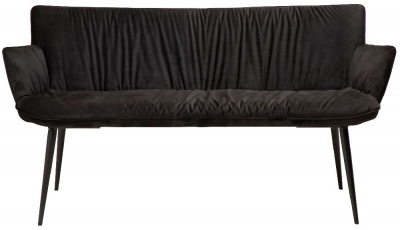 Product photograph of Dan Form Join Meteorite Black Velvet Bench from Choice Furniture Superstore