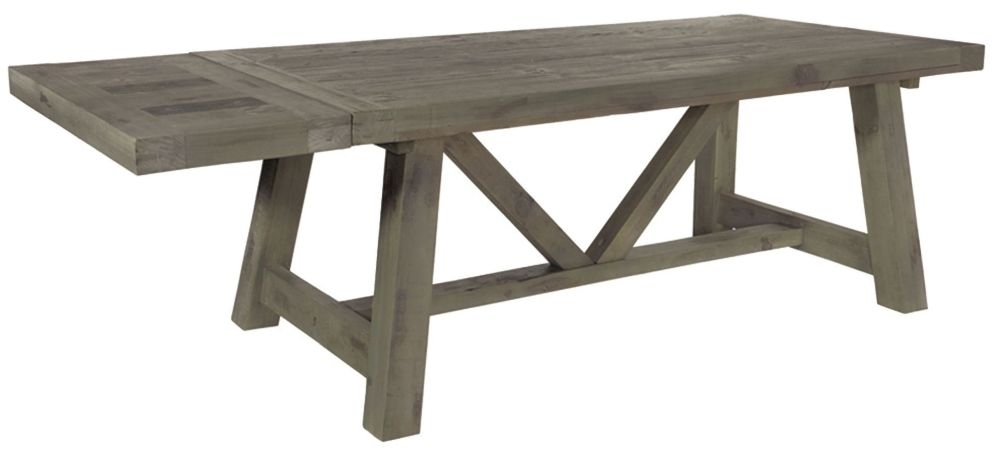 Trestle dining table store with leaf