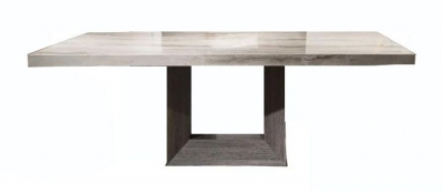 Stone International Blade Light Dining Table - Marble and Polished Stainless Steel