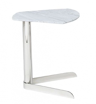 Stone International Duck Accent Table - Marble and Polished Steel